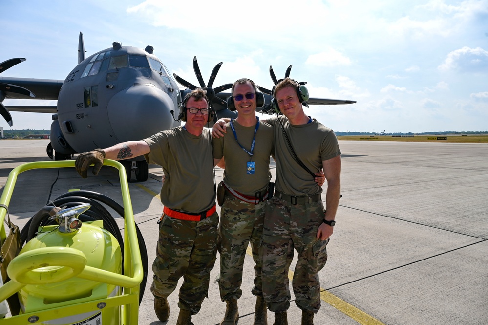 Deleware, Nevada, Akansas and Missouri Air National Guard units land at Wunstorf Air Base, Germany after Air Defender 2023 training mission with Romanians and Germans