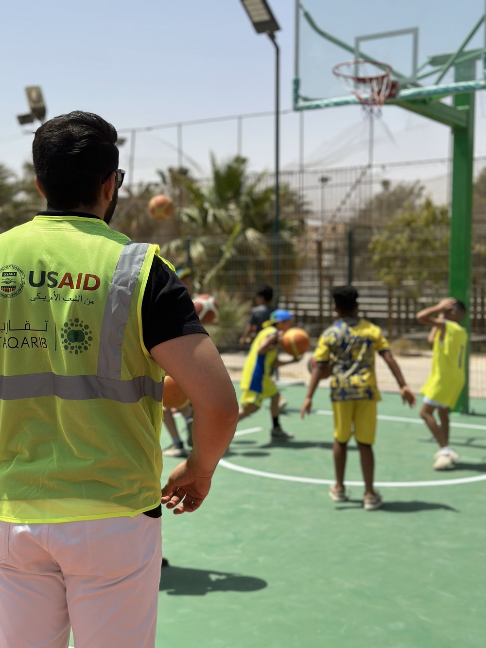 USAID refurbishes a basketball court and sports complex in Zwara, Libya.