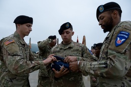 11th Airborne Division Arctic Angels Fold the U.S. Flag