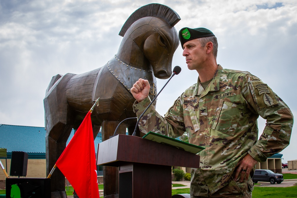 A Green Beret assigned to 1st Battalion, 10th Special Forces Group