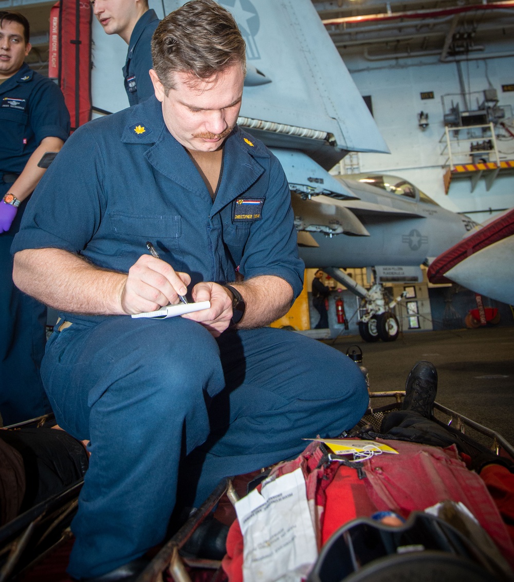 USS Ronald Reagan (CVN 76) conducts mass casualty drill