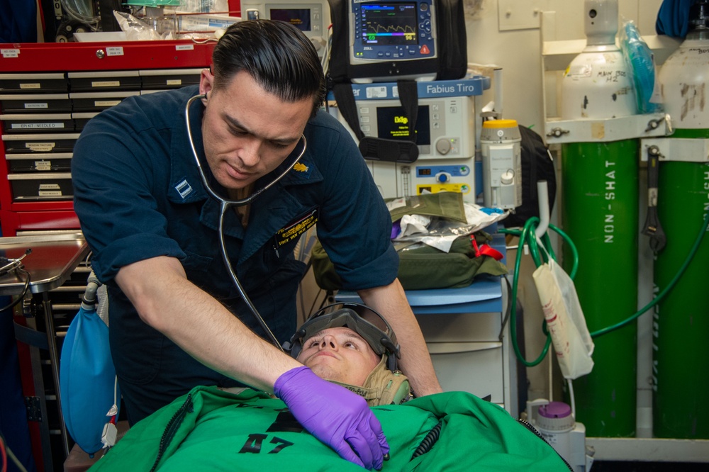USS Ronald Reagan (CVN 76) conducts mass casualty drill