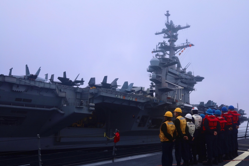 USS Hopper and USS Carl Vinson Replenishment-at-Sea