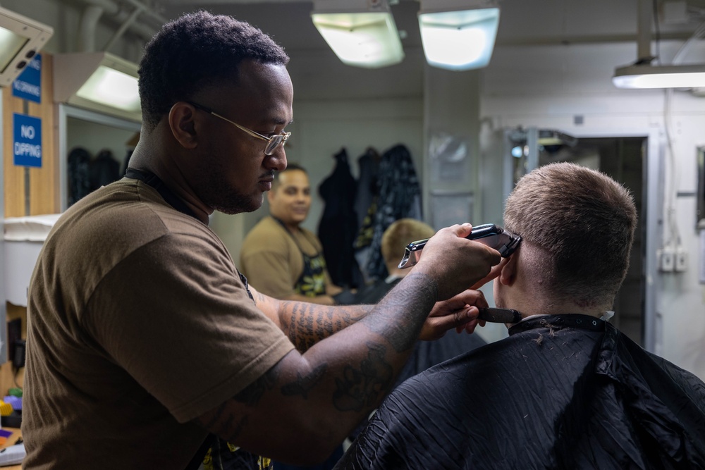 USS Bataan Sailors conduct retail services