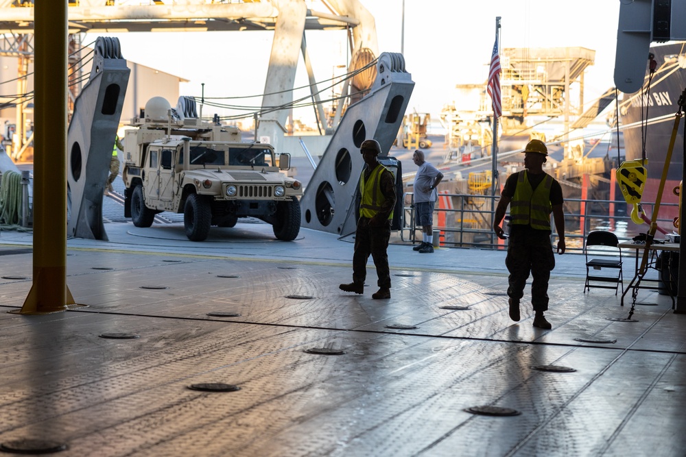 MRF-D equipment boards USNS Millinocket in preparation for Talisman Sabre 23