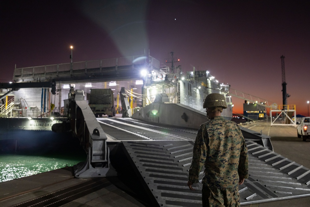 MRF-D equipment boards USNS Millinocket in preparation for Talisman Sabre 23