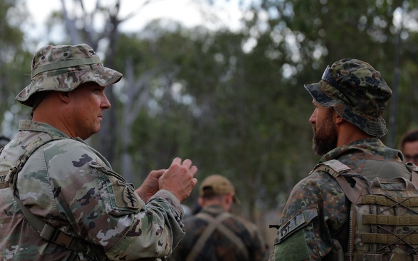 United States, Australian, and German Service Members Rally during Talisman Sabre 23