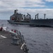 USS Rafael Peralta (DDG 115) conducts a replenishment-at-sea with the Military Sealift Command fleet replenishment oiler USNS Tippecanoe (T-AO 199)