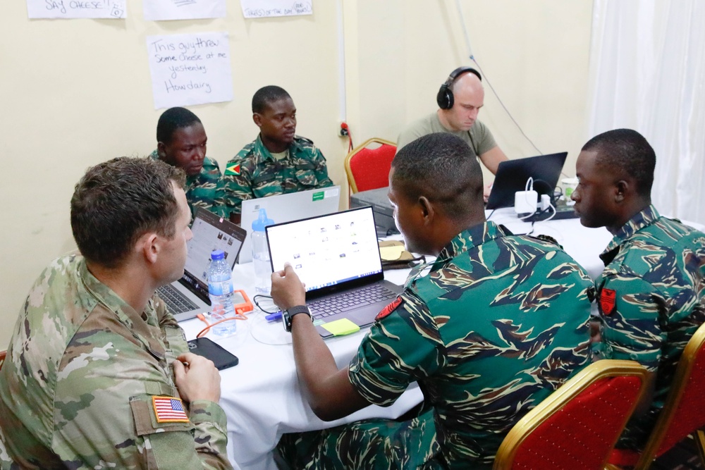 U.S. Army Soldier teaches public affairs class to Guyana Defense Force service members