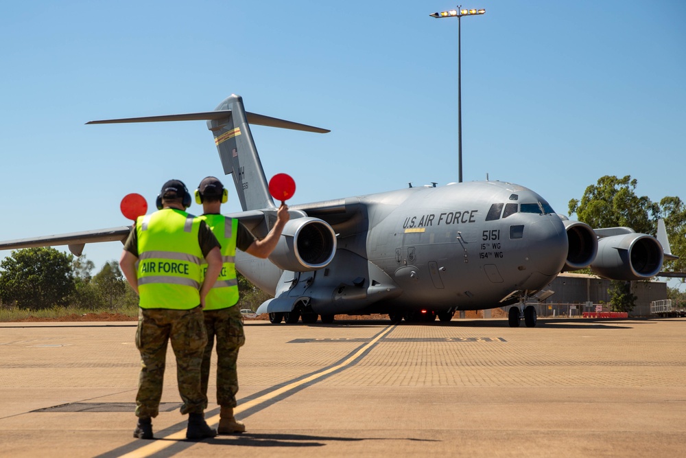 Aircraft arrive at Tindal