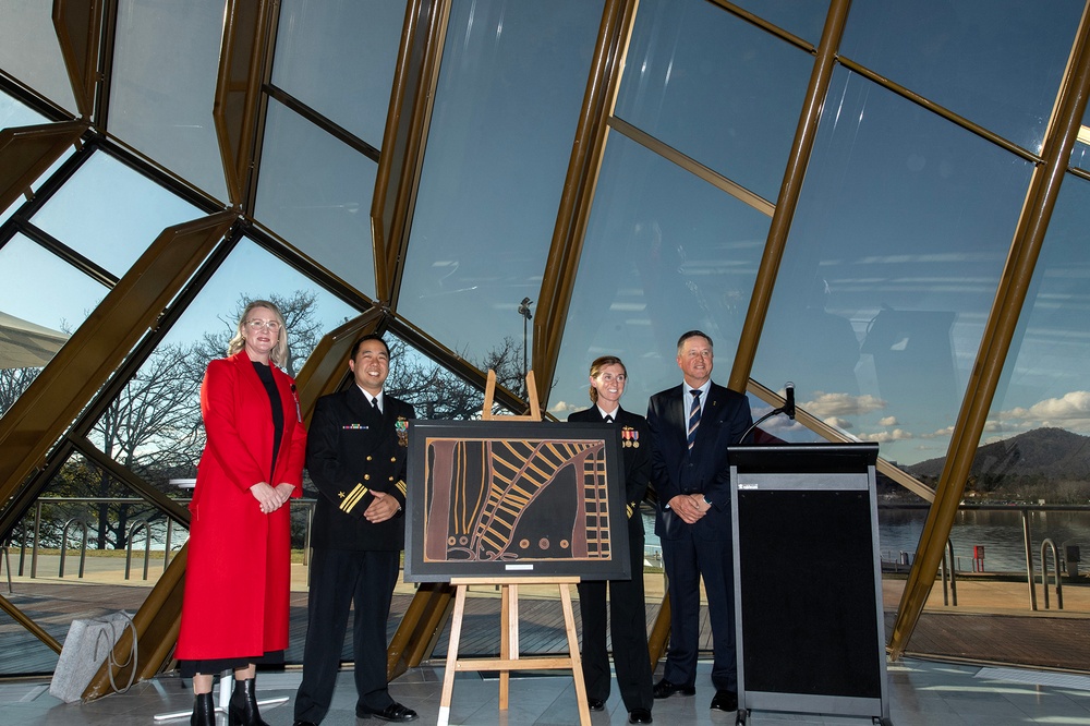 USS Canberra and HMAS Canberra Crews Tour National Museum of Australia
