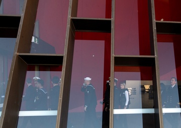 USS Canberra and HMAS Canberra Crews Tour National Museum of Australia