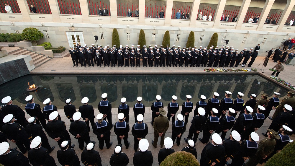 USS Canberra Crew in Australia's Last Post Ceremony