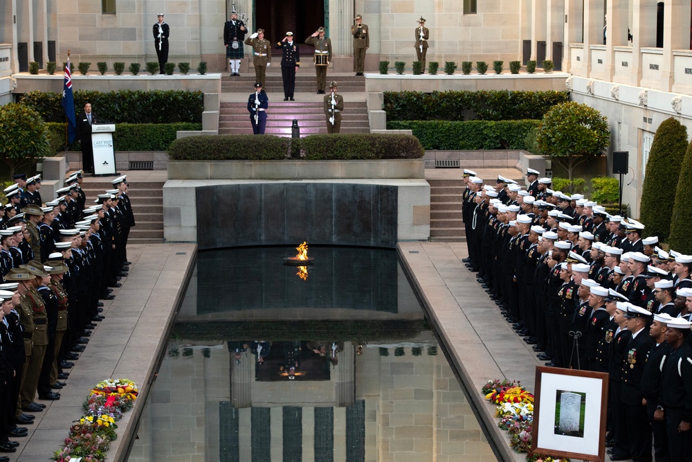 USS Canberra Crew in Australia's Last Post Ceremony