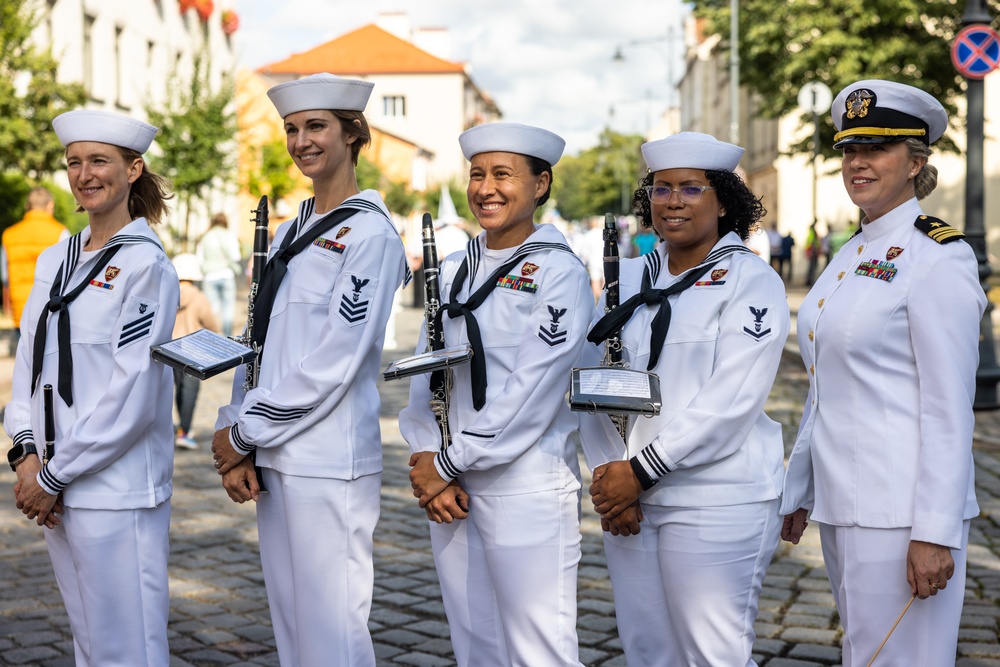 U.S. Naval Forces Europe and Africa Band performs at the Lithuania Sea Festival