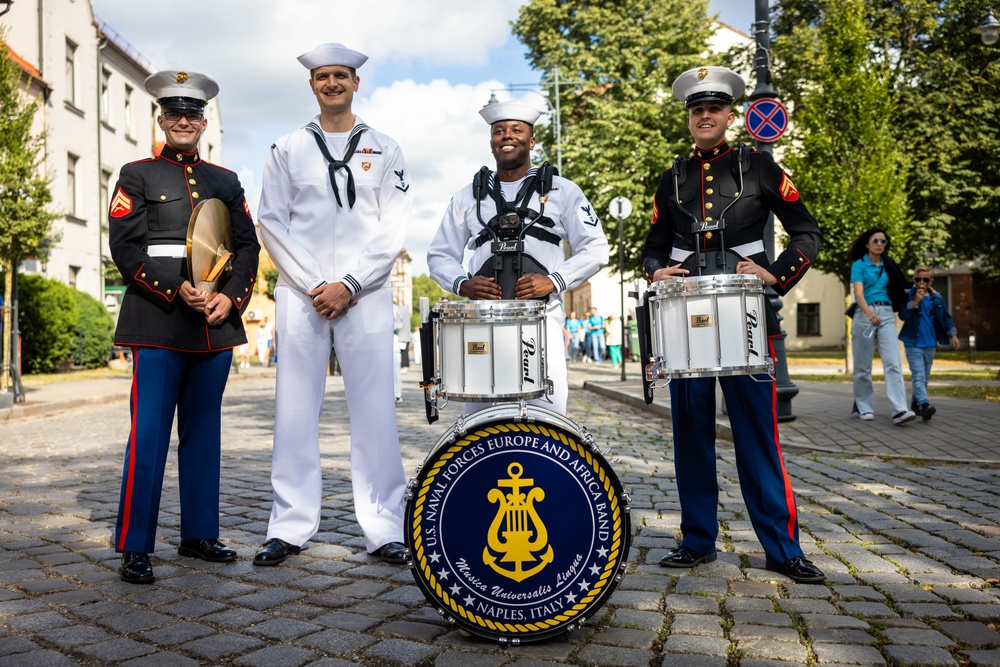 U.S. Naval Forces Europe and Africa Band performs at the Lithuania Sea Festival