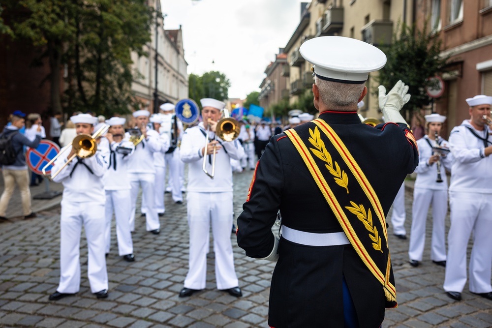 U.S. Naval Forces Europe and Africa Band performs at the Lithuania Sea Festival