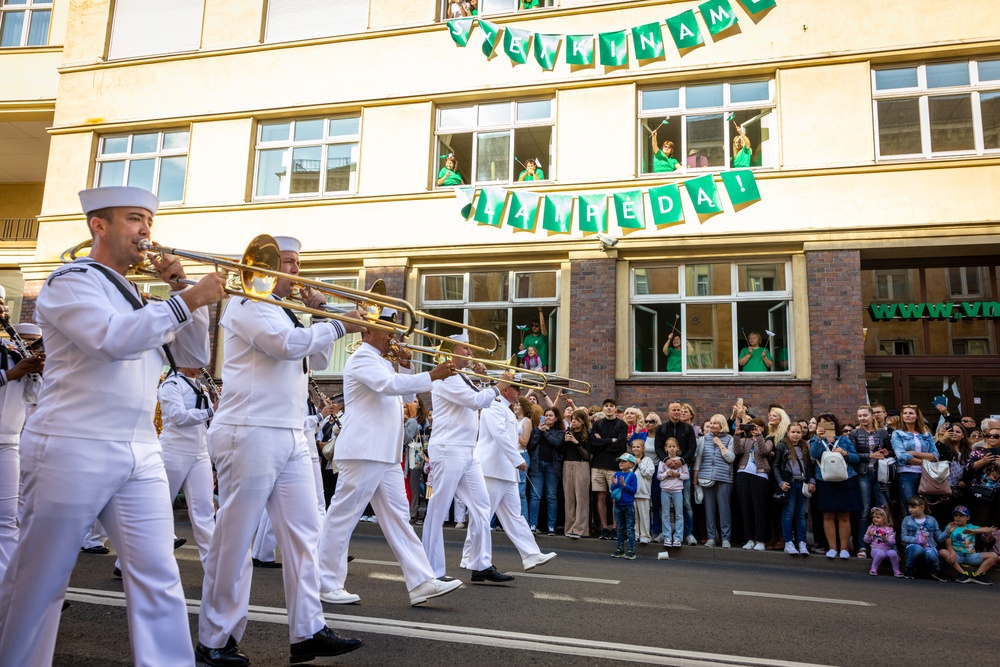 U.S. Naval Forces Europe and Africa Band performs at the Lithuania Sea Festival