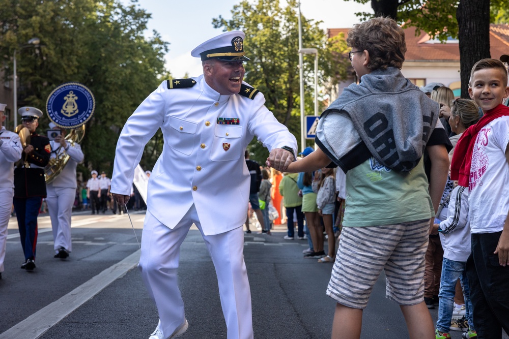 U.S. Naval Forces Europe and Africa Band performs at the Lithuania Sea Festival