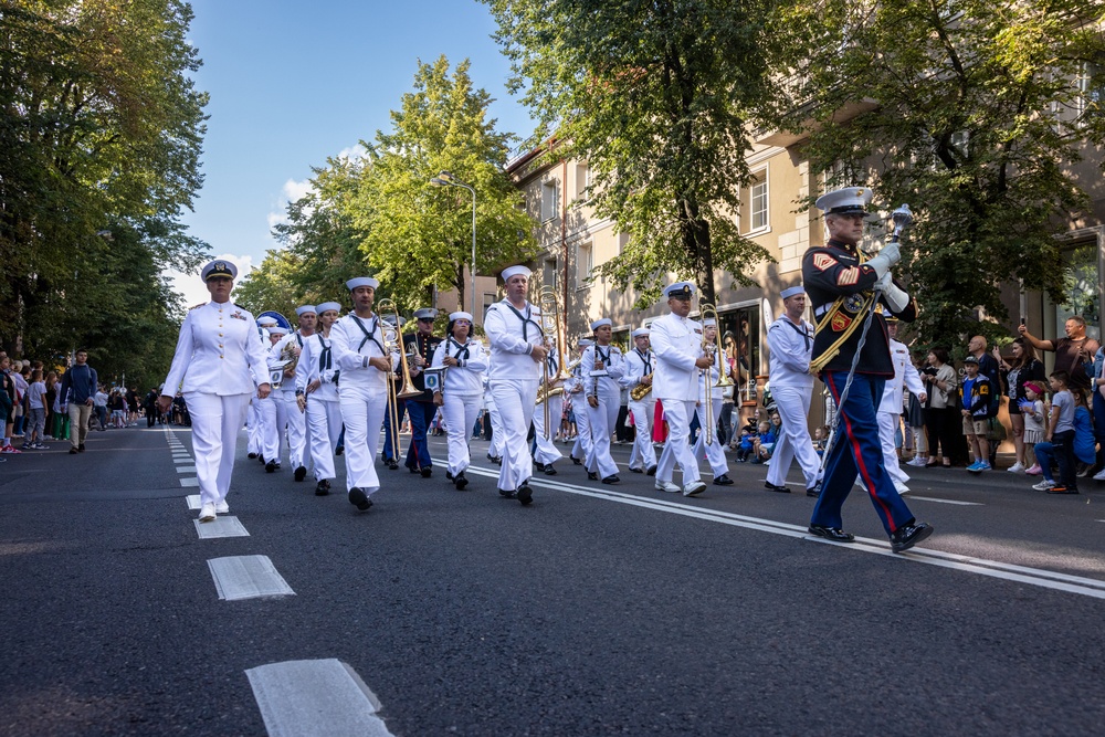 U.S. Naval Forces Europe and Africa Band performs at the Lithuania Sea Festival