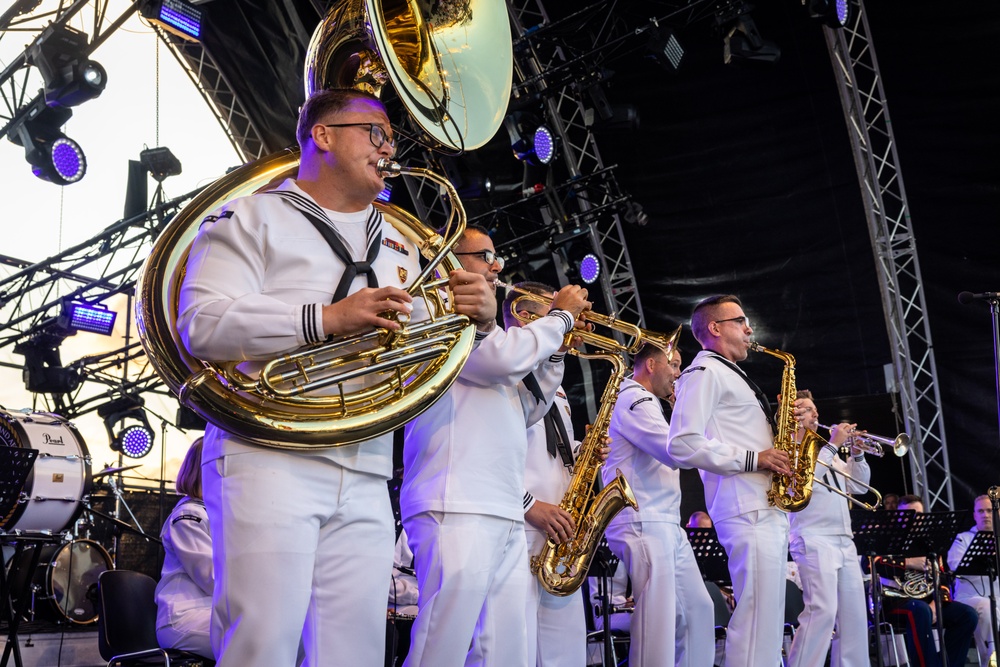 U.S. Naval Forces Europe and Africa Band performs at the Lithuania Sea Festival