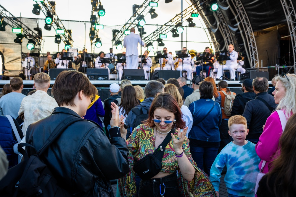 U.S. Naval Forces Europe and Africa Band performs at the Lithuania Sea Festival