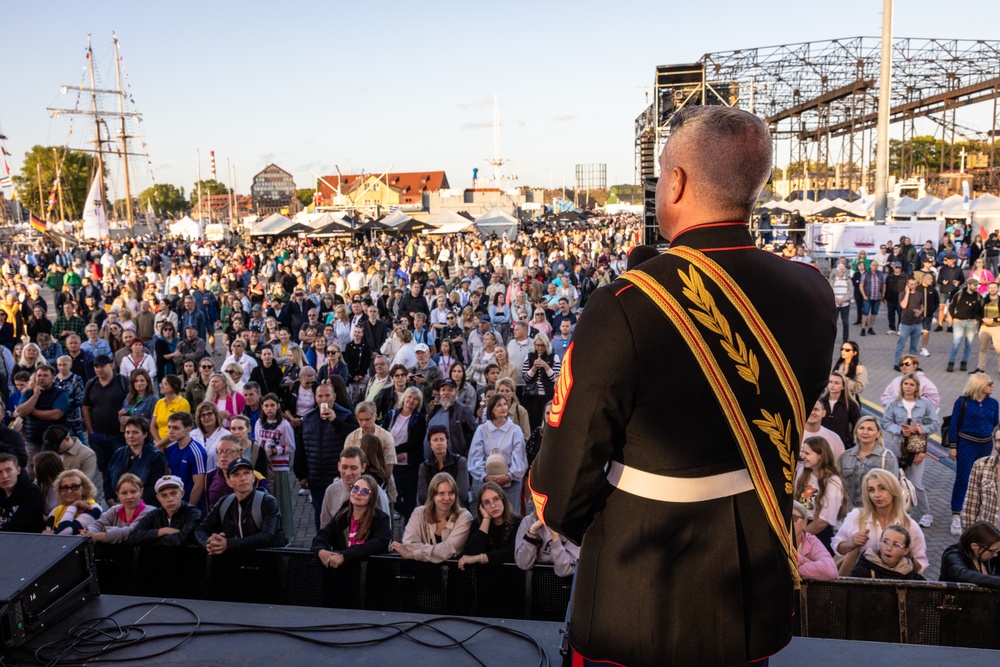 U.S. Naval Forces Europe and Africa Band performs at the Lithuania Sea Festival