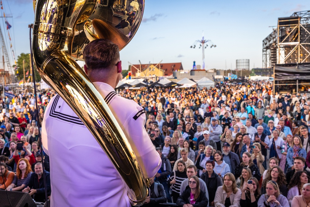 U.S. Naval Forces Europe and Africa Band performs at the Lithuania Sea Festival