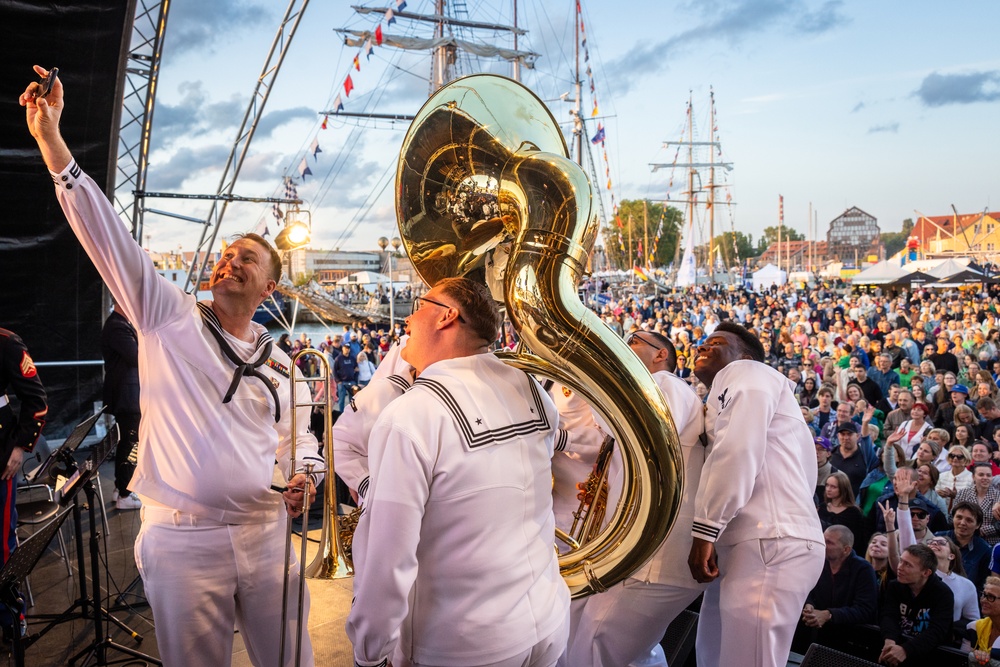 U.S. Naval Forces Europe and Africa Band performs at the Lithuania Sea Festival