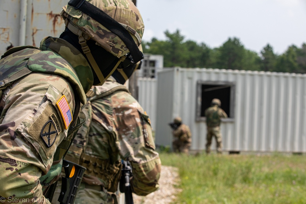 1-182nd Simulates Combat on Joint Base Cape Cod.