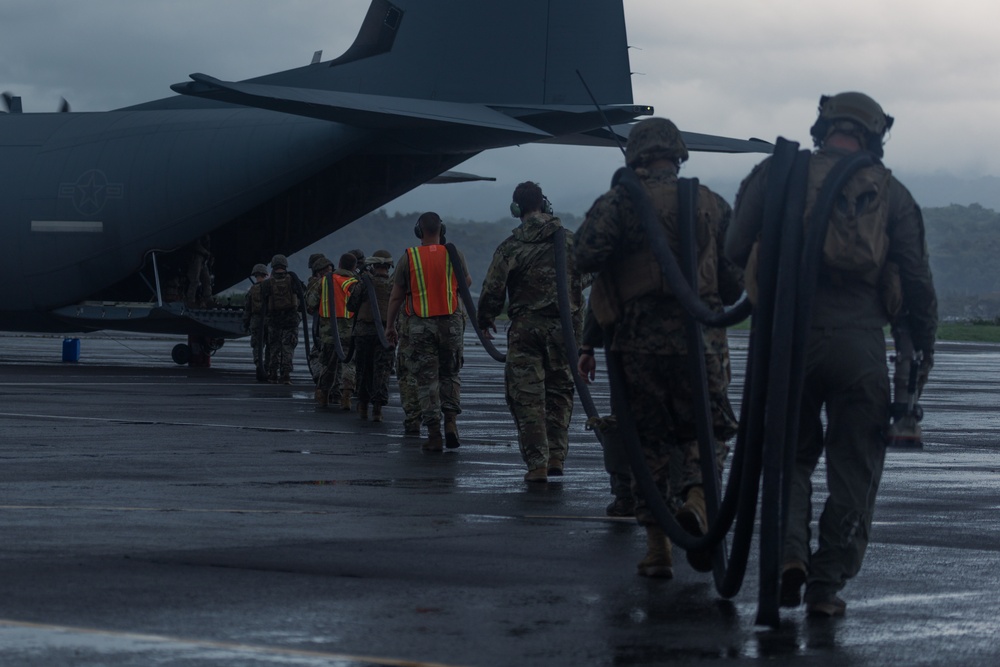Go with the fuel: MWSS 372 Marines and 61st Fighter Squadron Airmen refuel A-10s during MASA 23