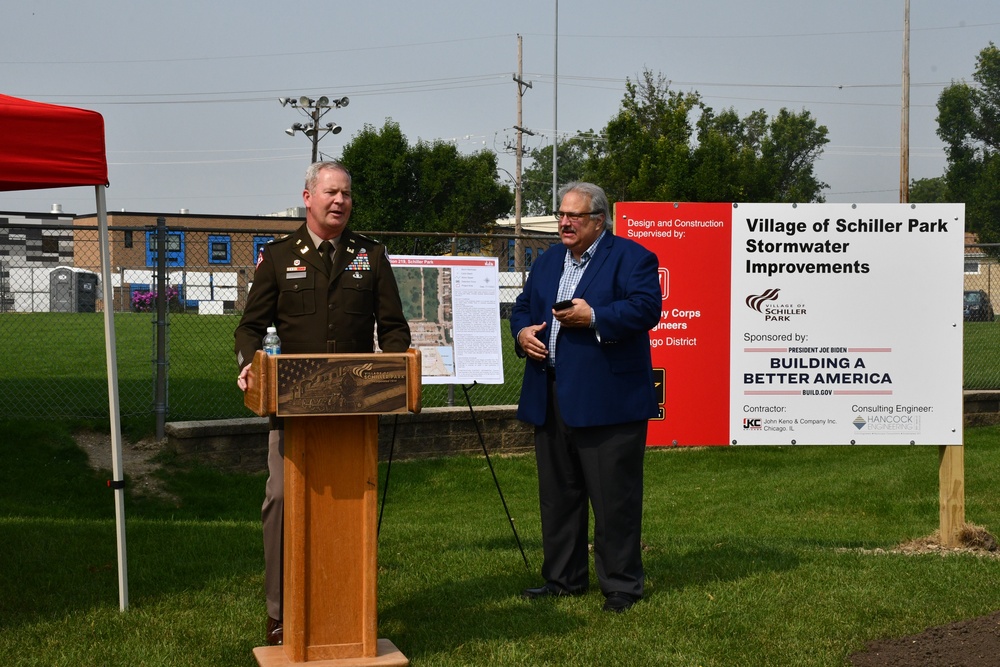 Schiller Park Storm Sewer Improvement Groundbreaking with Army Corps and Schiller Park.