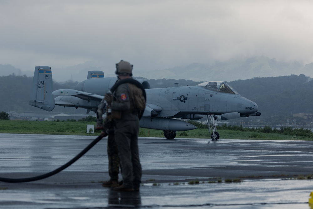 Go with the fuel: MWSS 372 Marines and 61st Fighter Squadron Airmen refuel A-10s during MASA 23