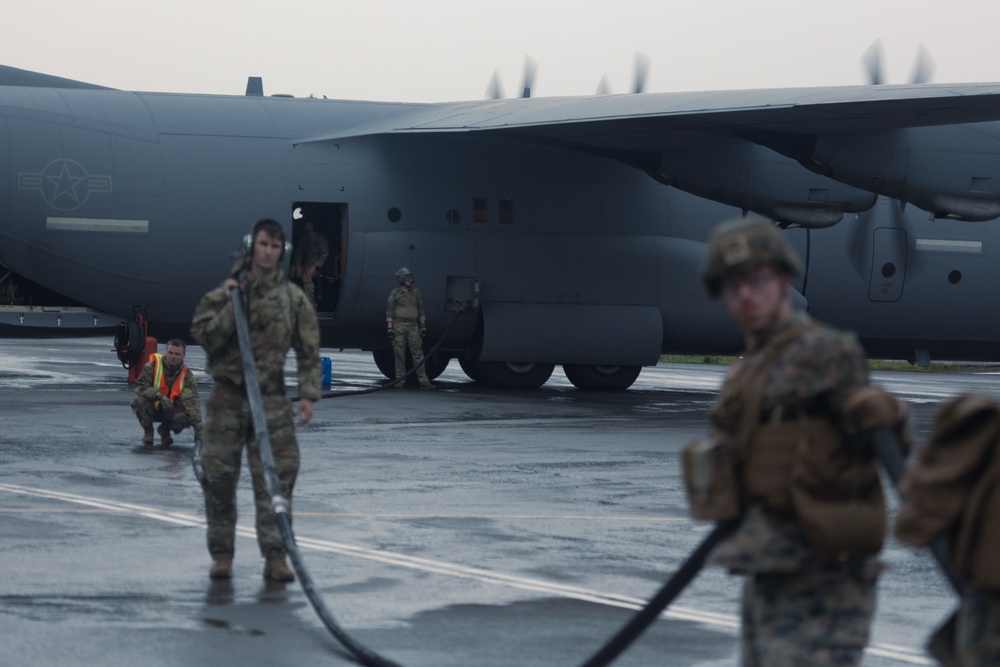 Go with the fuel: MWSS 372 Marines and 61st Fighter Squadron Airmen refuel A-10s during MASA 23