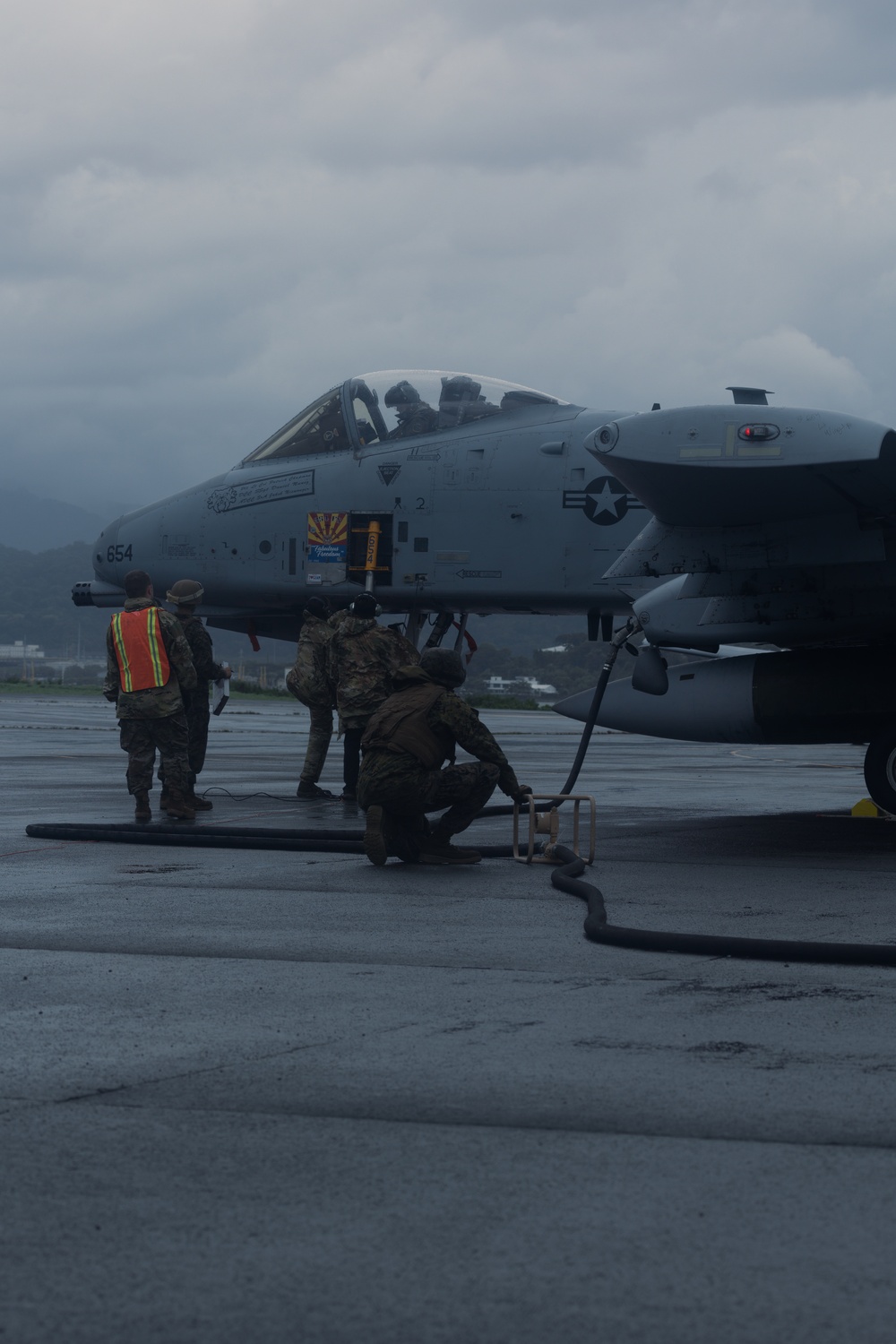 Go with the fuel: MWSS 372 Marines and 61st Fighter Squadron Airmen refuel A-10s during MASA 23