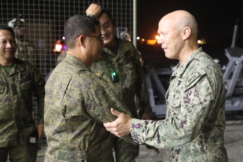 Vice Adm. Frank Bradley, Joint Special Operations Command commanding officer, attends a key leader engagement in the Philippines