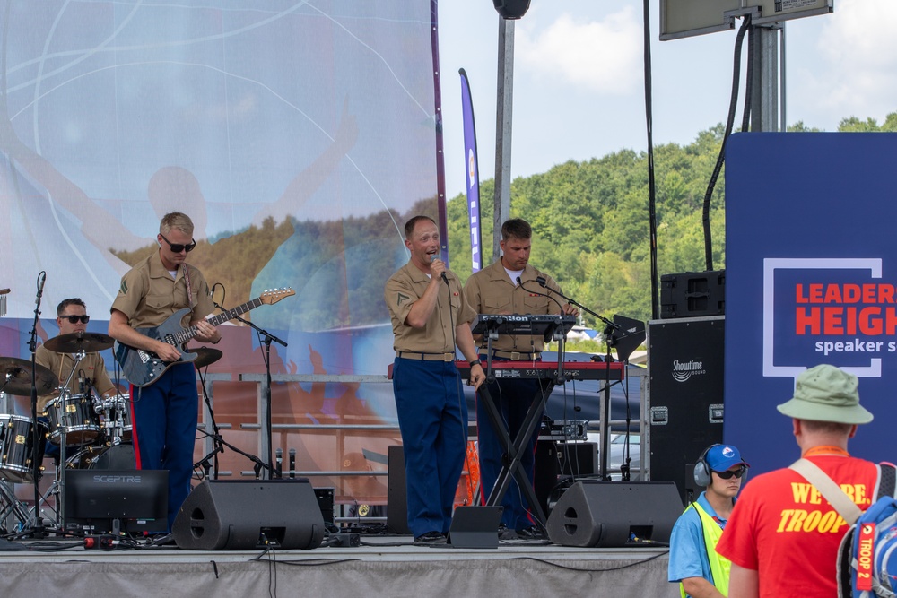 USMC 2d Marine Division Band performs at the 2023 National Jamboree