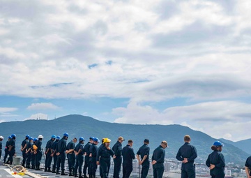 USS Ralph Johnson (DDG 114) pulls into Commander, Fleet Activities Sasebo.