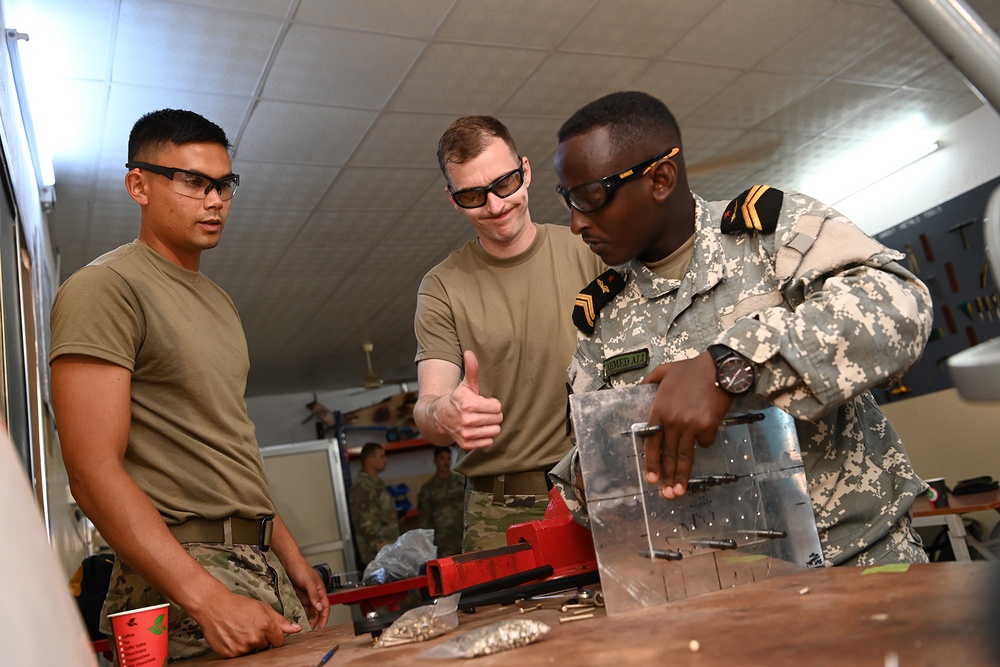 CJTF-HOA partners with Djiboutian Air Force to stand up sheet metal shop for aircraft repair