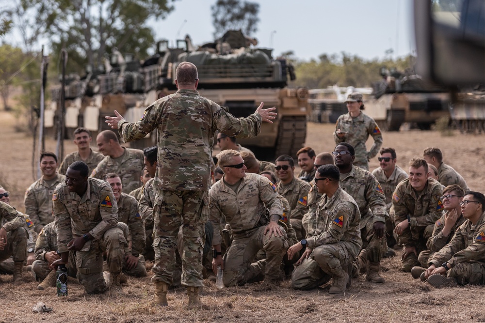 1AD CG visits leaders and soldiers during Talisman Sabre 23