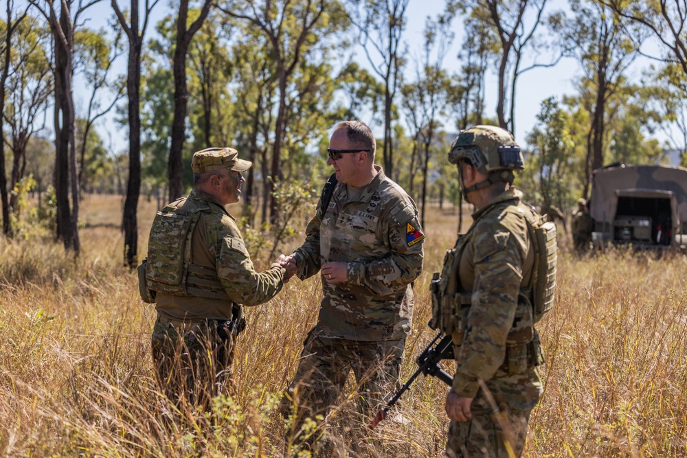 1AD CG visits leaders and soldiers during Talisman Sabre 23