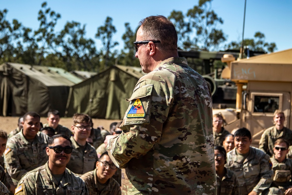 1AD CG visits leaders and soldiers during Talisman Sabre 23