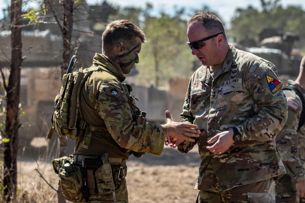 1AD CG visits leaders and soldiers during Talisman Sabre 23