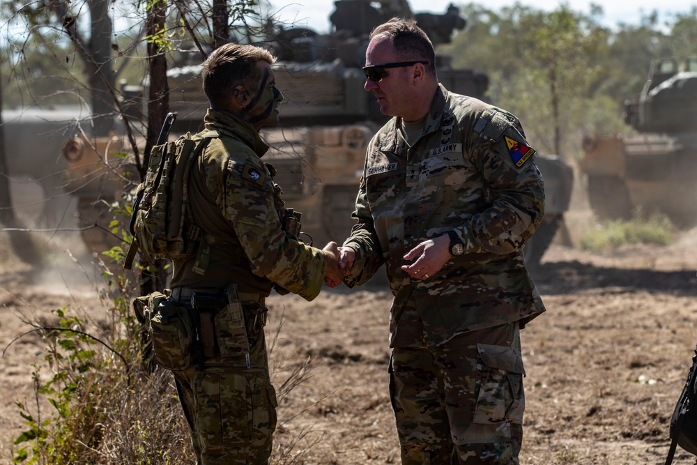 1AD CG visits leaders and soldiers during Talisman Sabre 23