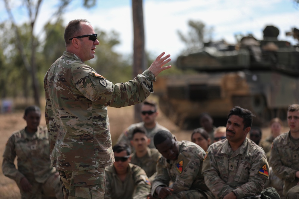 1AD CG visits leaders and soldiers during Talisman Sabre 23