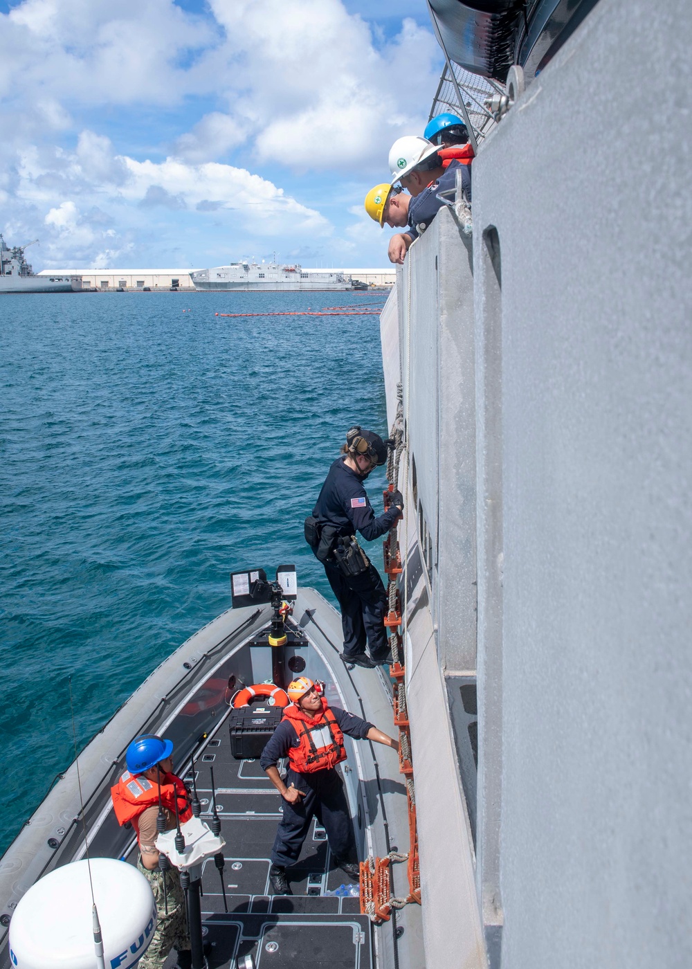 Coast Guard Maritime Enforcement Specialist Embarks Aboard USS Manchester for OMSI