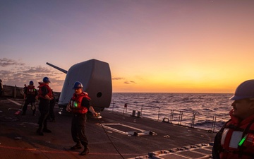 Sailors Stow P&amp;D Line Aboard USS Antietam During Talisman Sabre 23