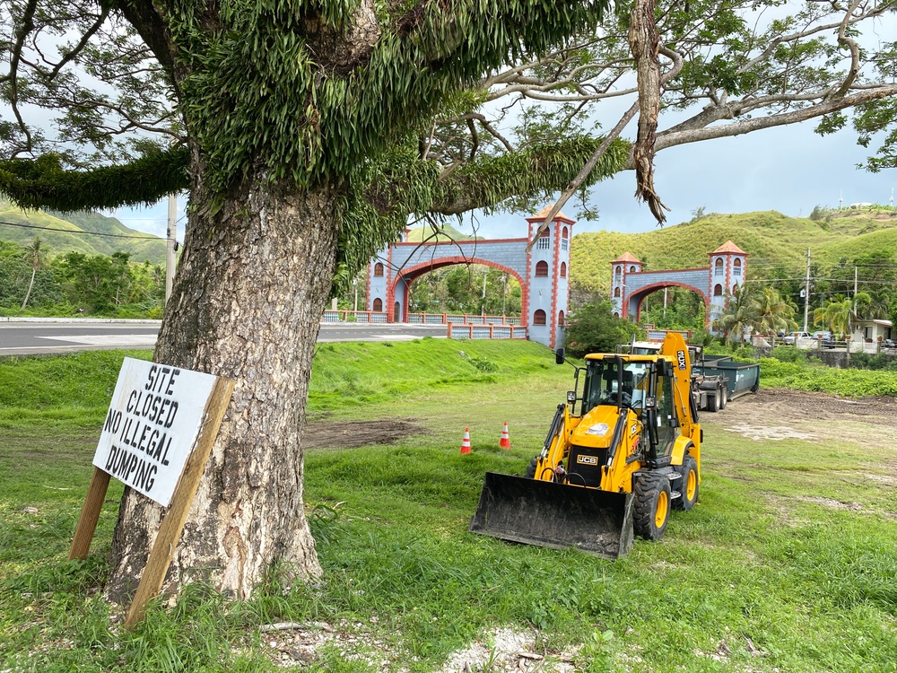 First temporary debris management site in Guam cleared