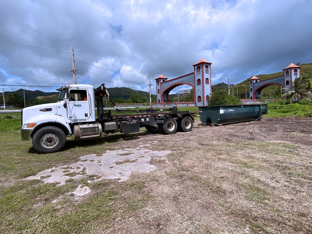 First temporary debris management site in Guam cleared