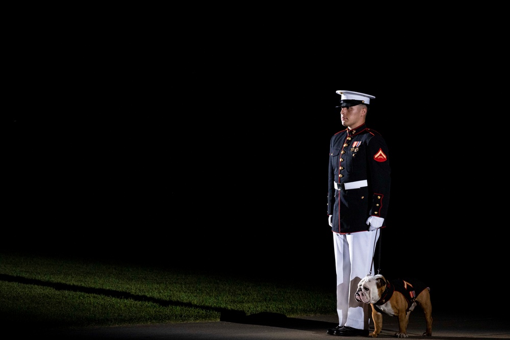 Marine Barracks Washington performs an outstanding evening parade.